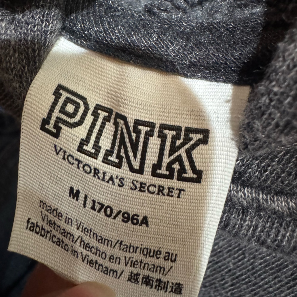 PINK Victoria's Secret Hawaii Charcoal Acid Wash Campus Hoodie Size Medium - Picture 2 of 10